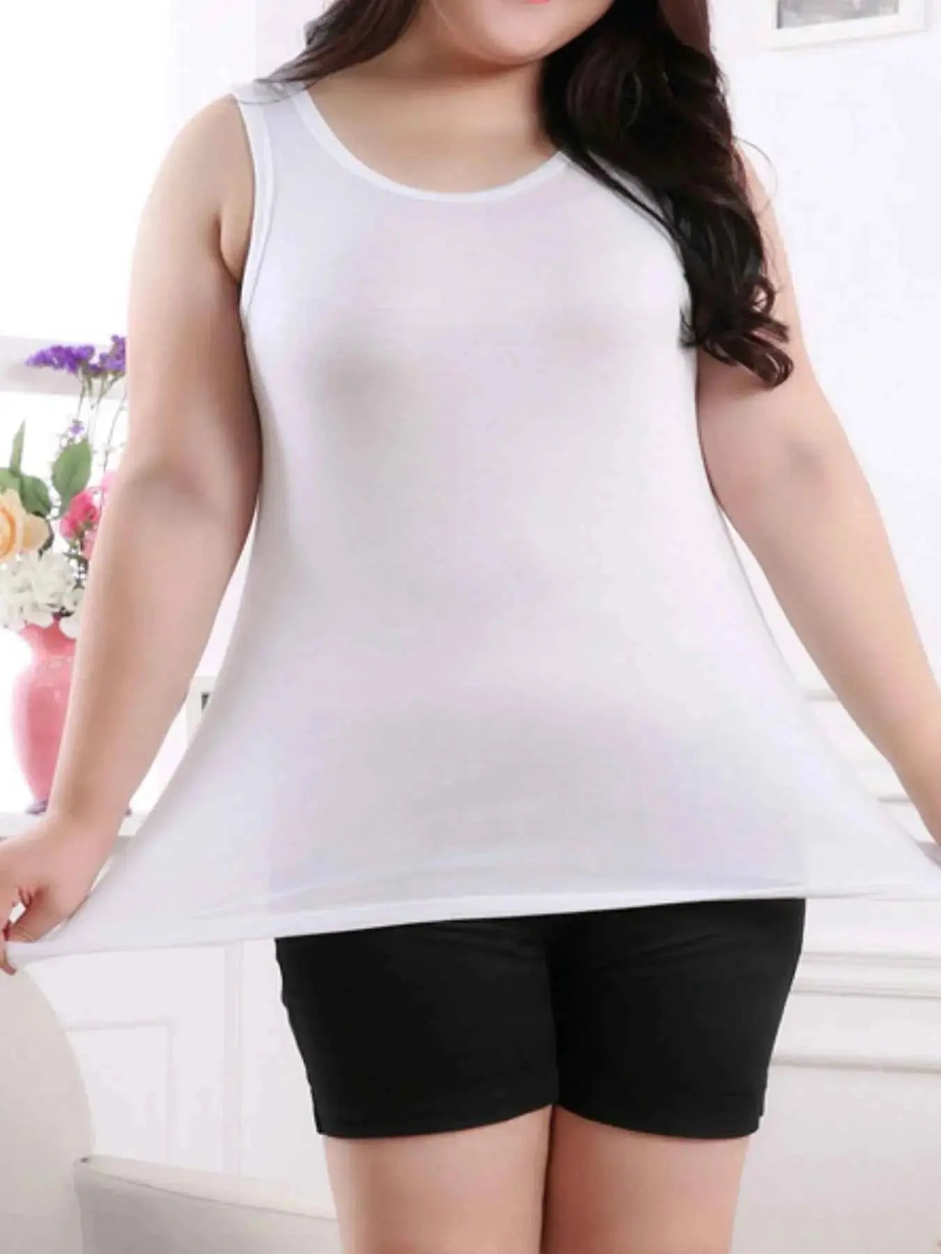 Solid Color Scoop Neck Tank Top