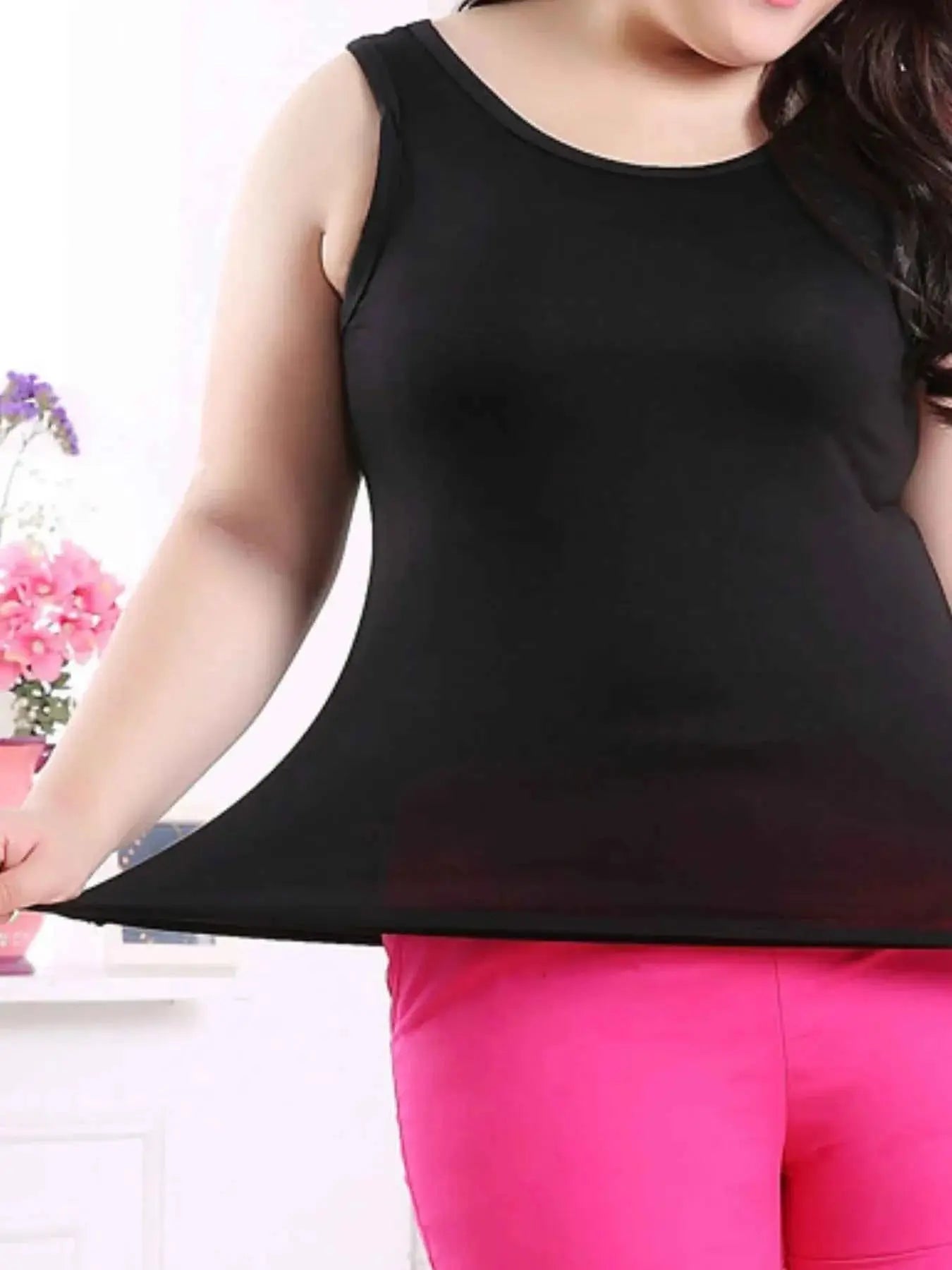 Solid Color Scoop Neck Tank Top