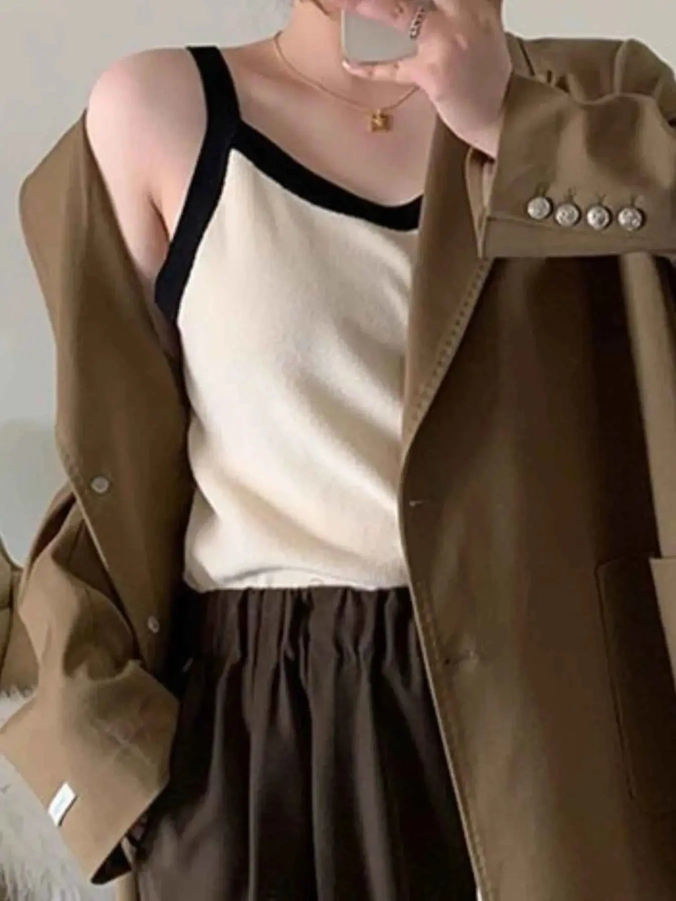 Contrast Trim Cami Top