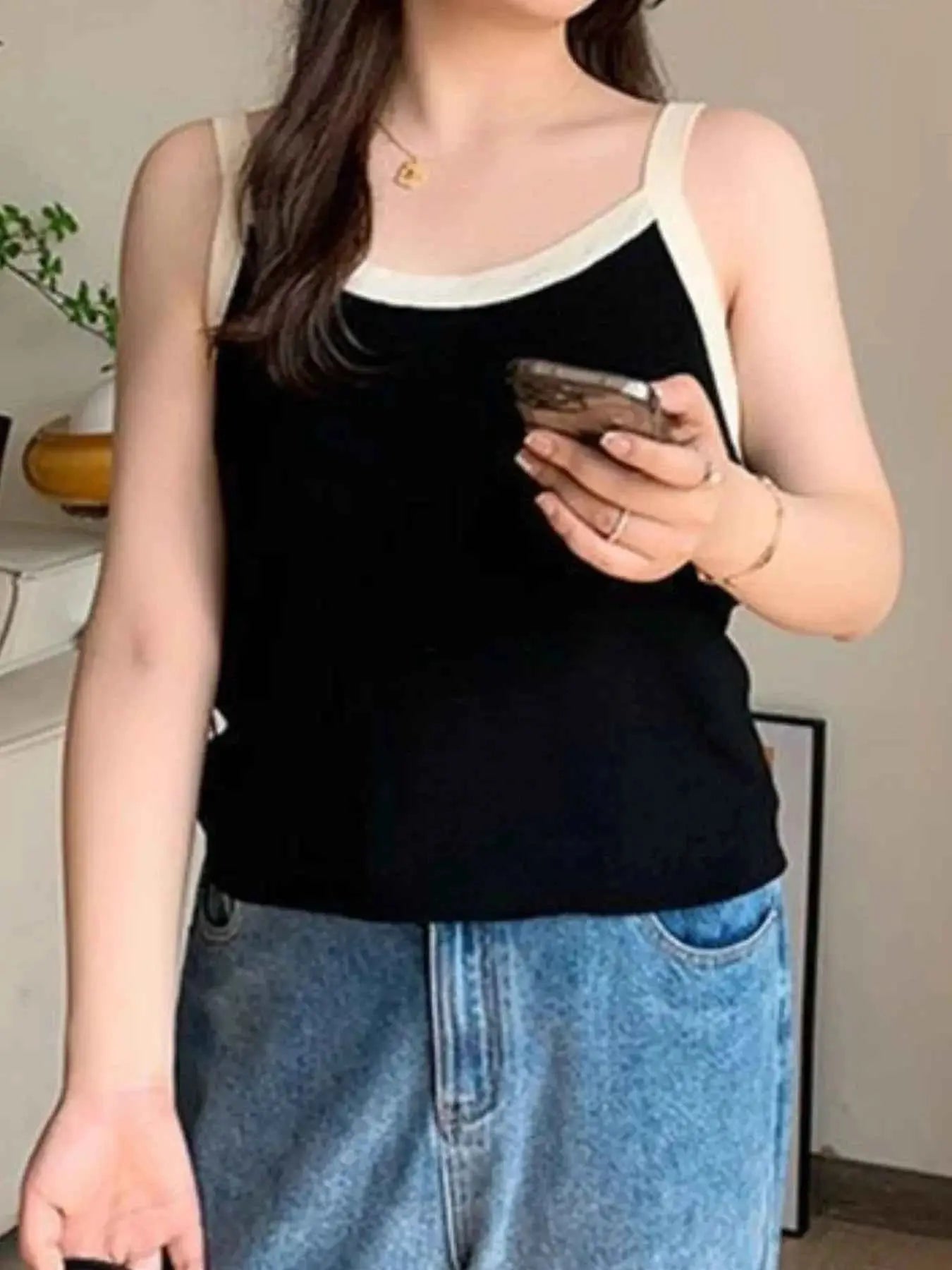 Contrast Trim Cami Top
