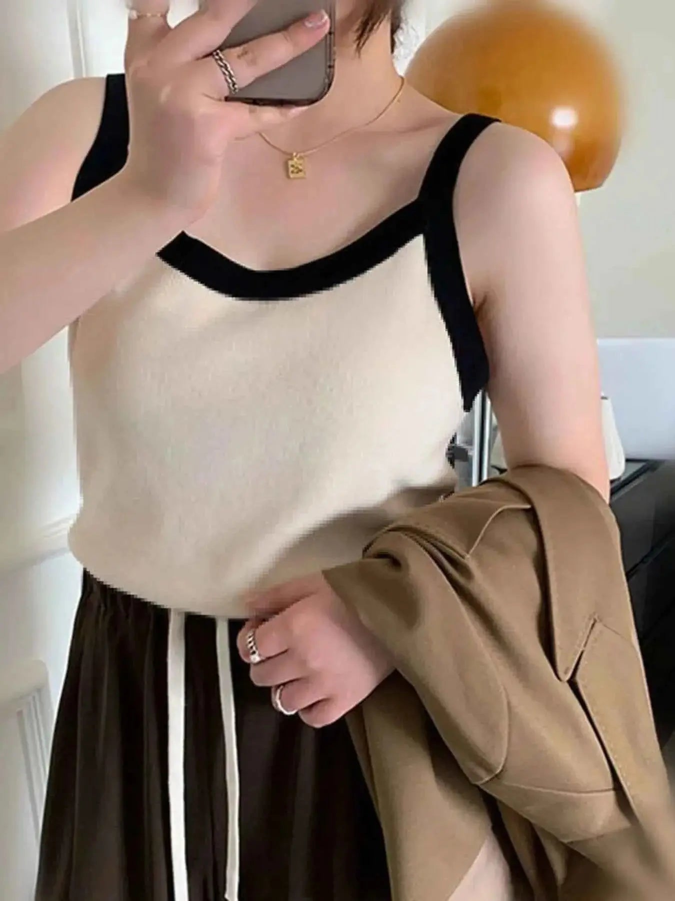 Contrast Trim Cami Top