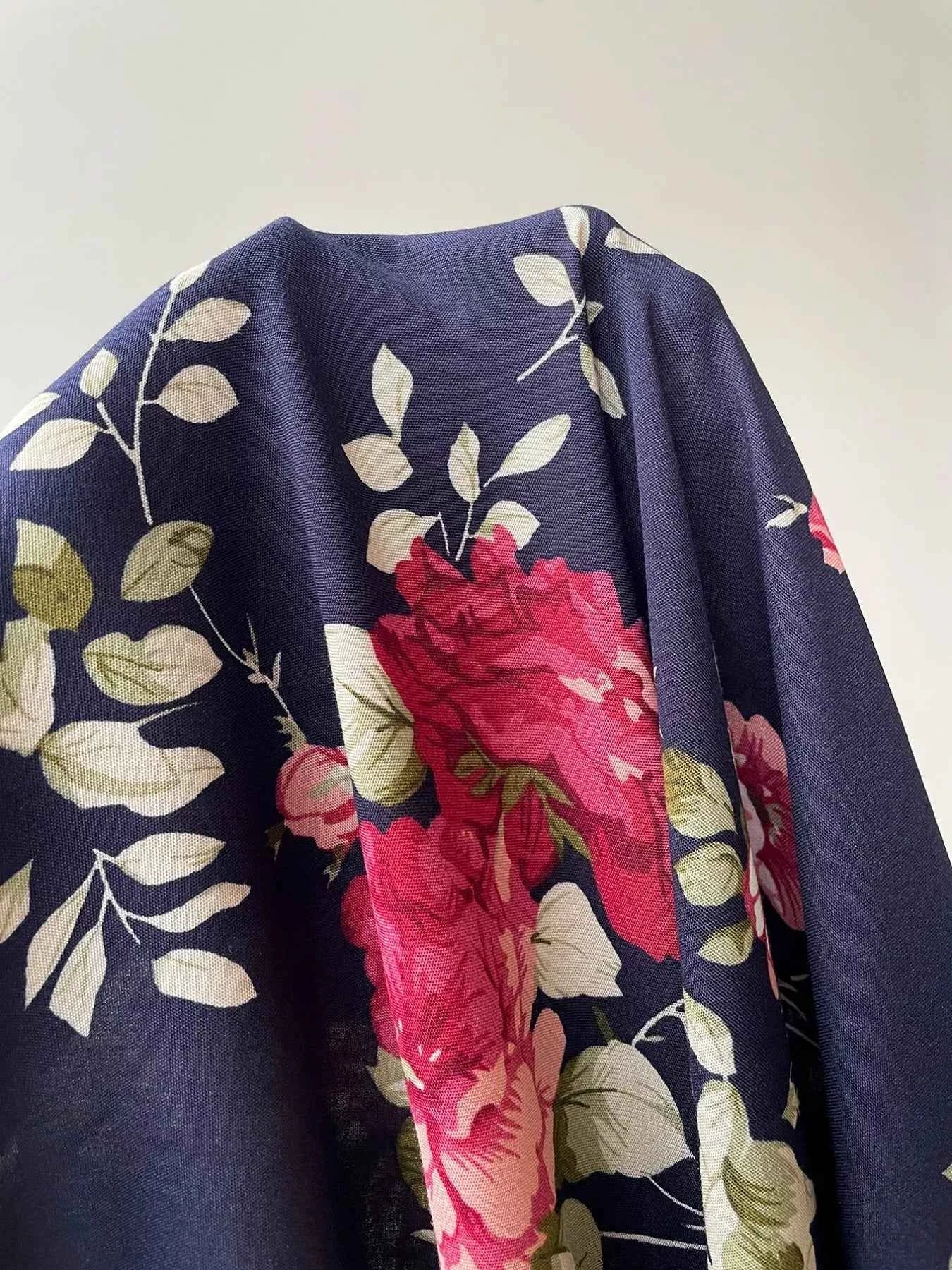 Plus Size Floral Print Short Sleeves V-Neck Dress