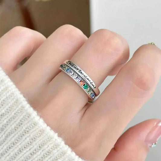 925 Sterling Silver Rhinestone Open Ring