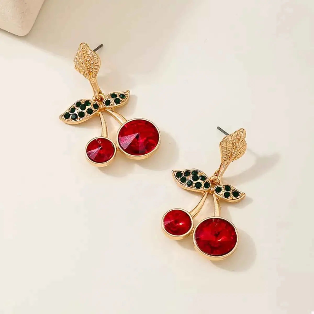 18K Gold-Plated Cherry Drop Earrings