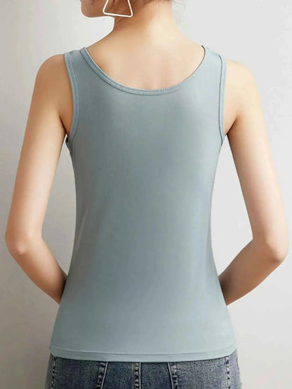 Plus Size Ribbed Scoop Neck Tank Top