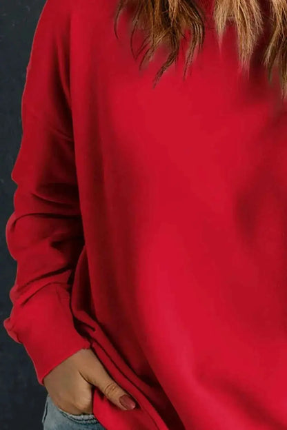 Plus Size Round Neck Long Sleeve Sweatshirt