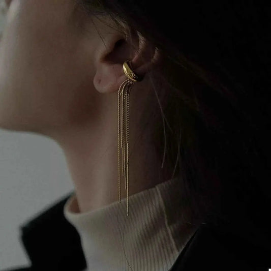 18K Gold-Plated Chain Fringe Earrings