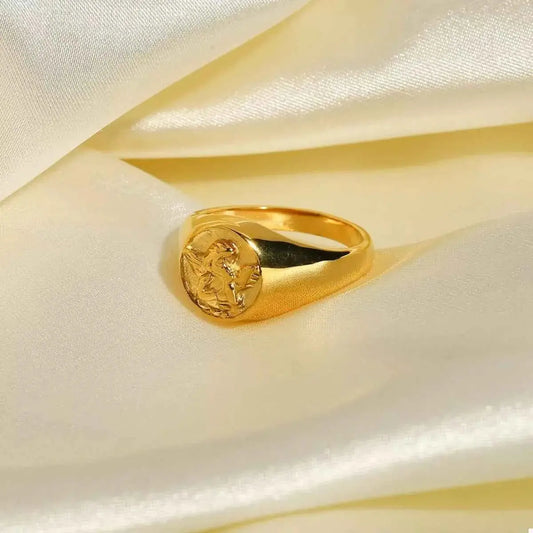 18K Gold-Plated Cupid Ring