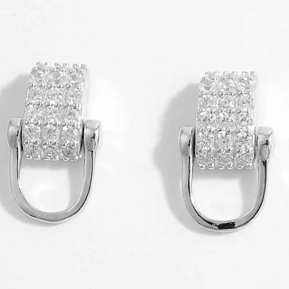 925 Sterling Silver Inlaid Zircon Earrings