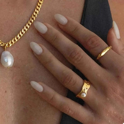 18K Gold-Plated Pearl Ring