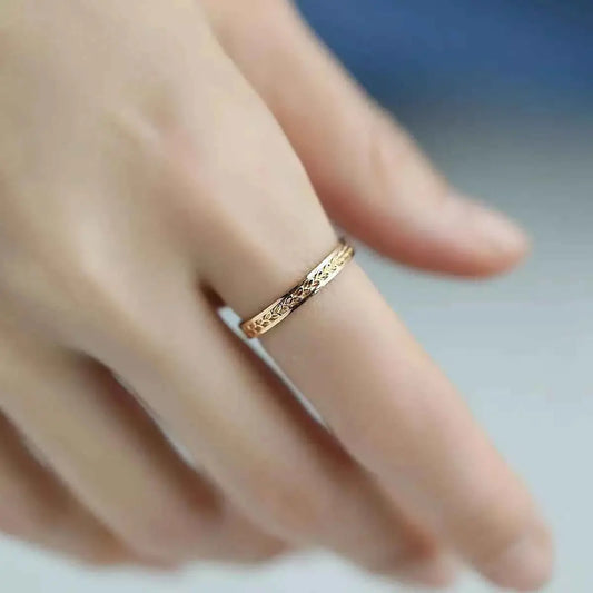 18K Gold-Plated 925 Sterling Silver Textured Ring