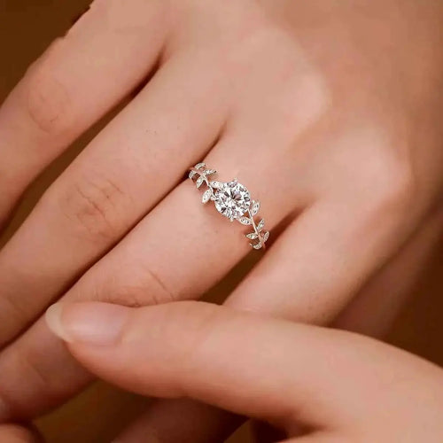 925 Sterling Silver Laurel Leaves Ring