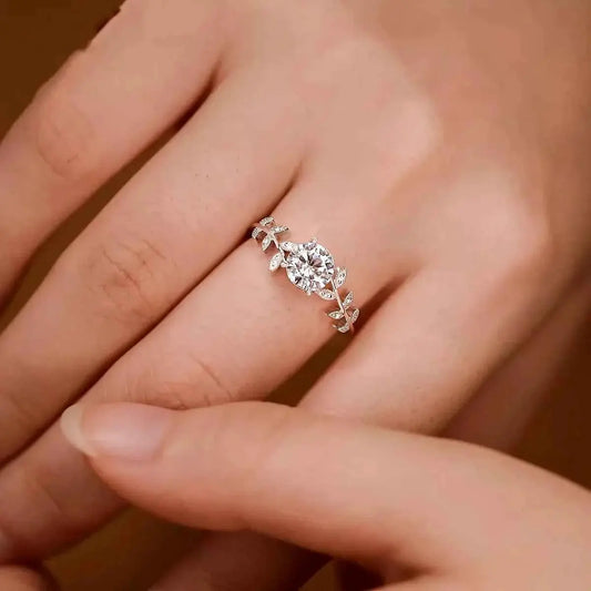 925 Sterling Silver Laurel Leaves Ring