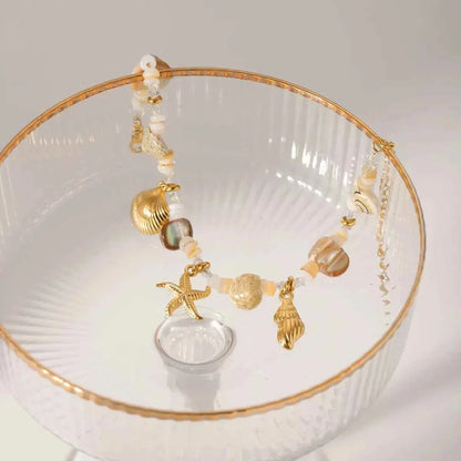 18K Gold-Plated Shell Charm Bracelet