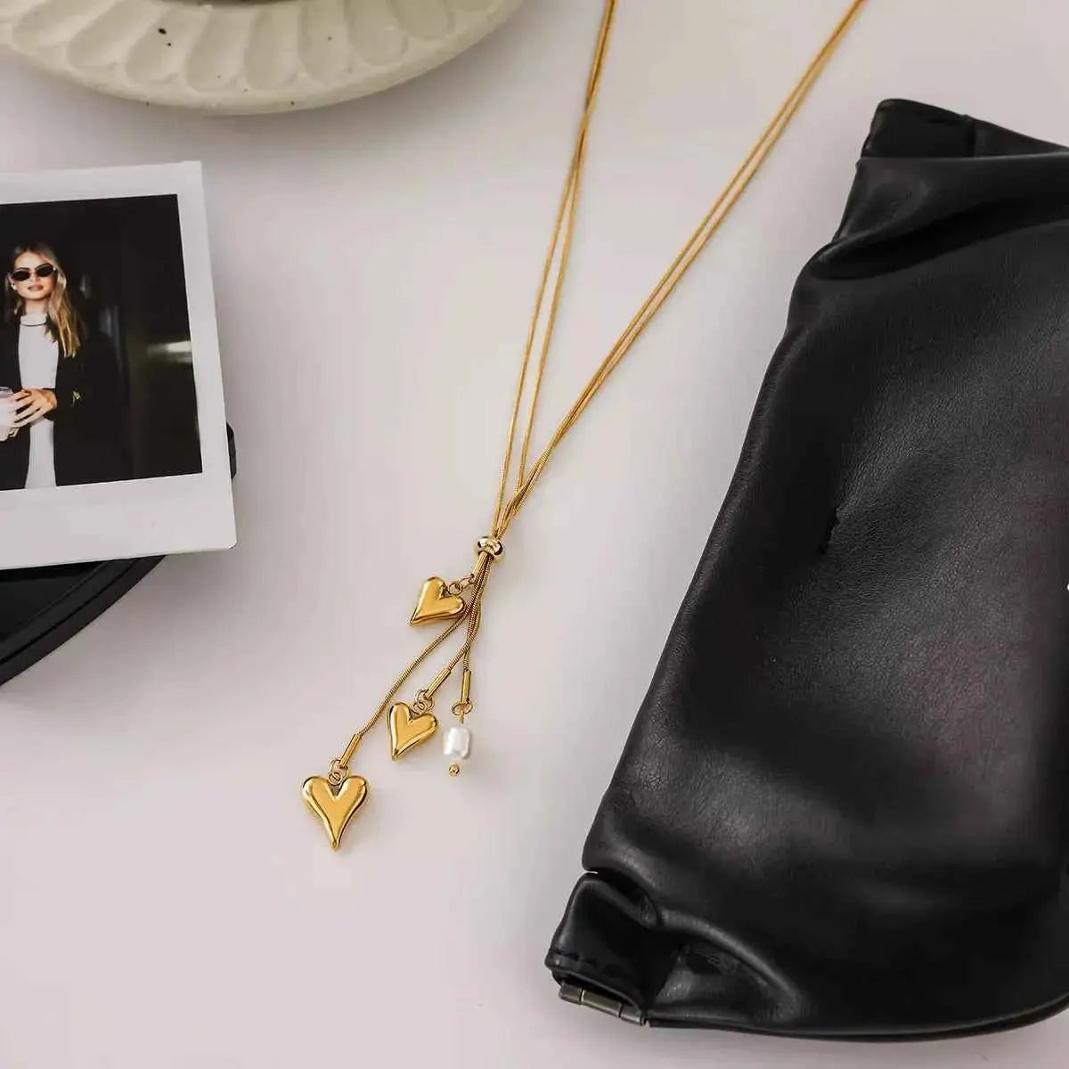 18K Gold-Plated Double Layered Heart Necklace