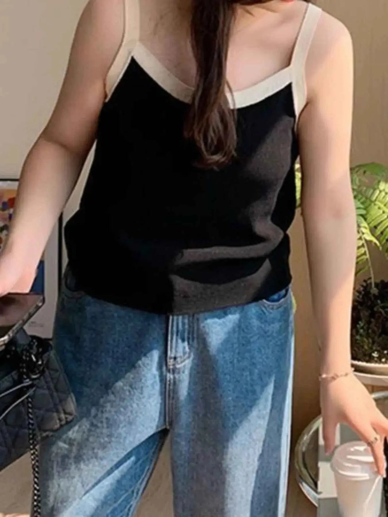 Contrast Trim Cami Top