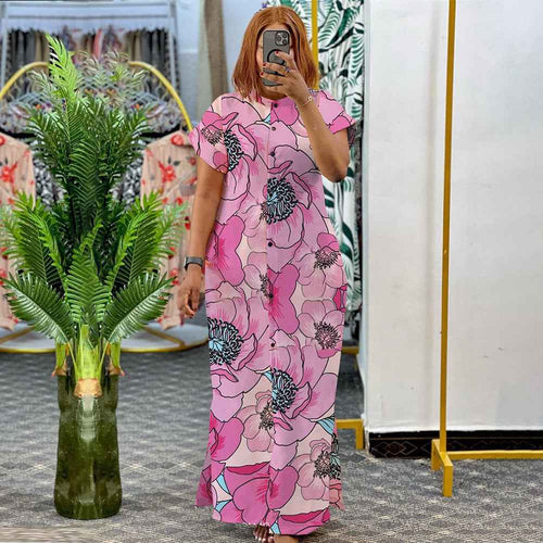 Plus Size Women Stand Collar Waist Controlled Split Shirtdress Dress