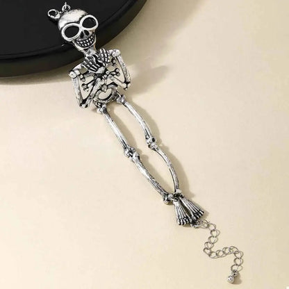 Alloy Skull Necklace and Bracelet Jewelry Set