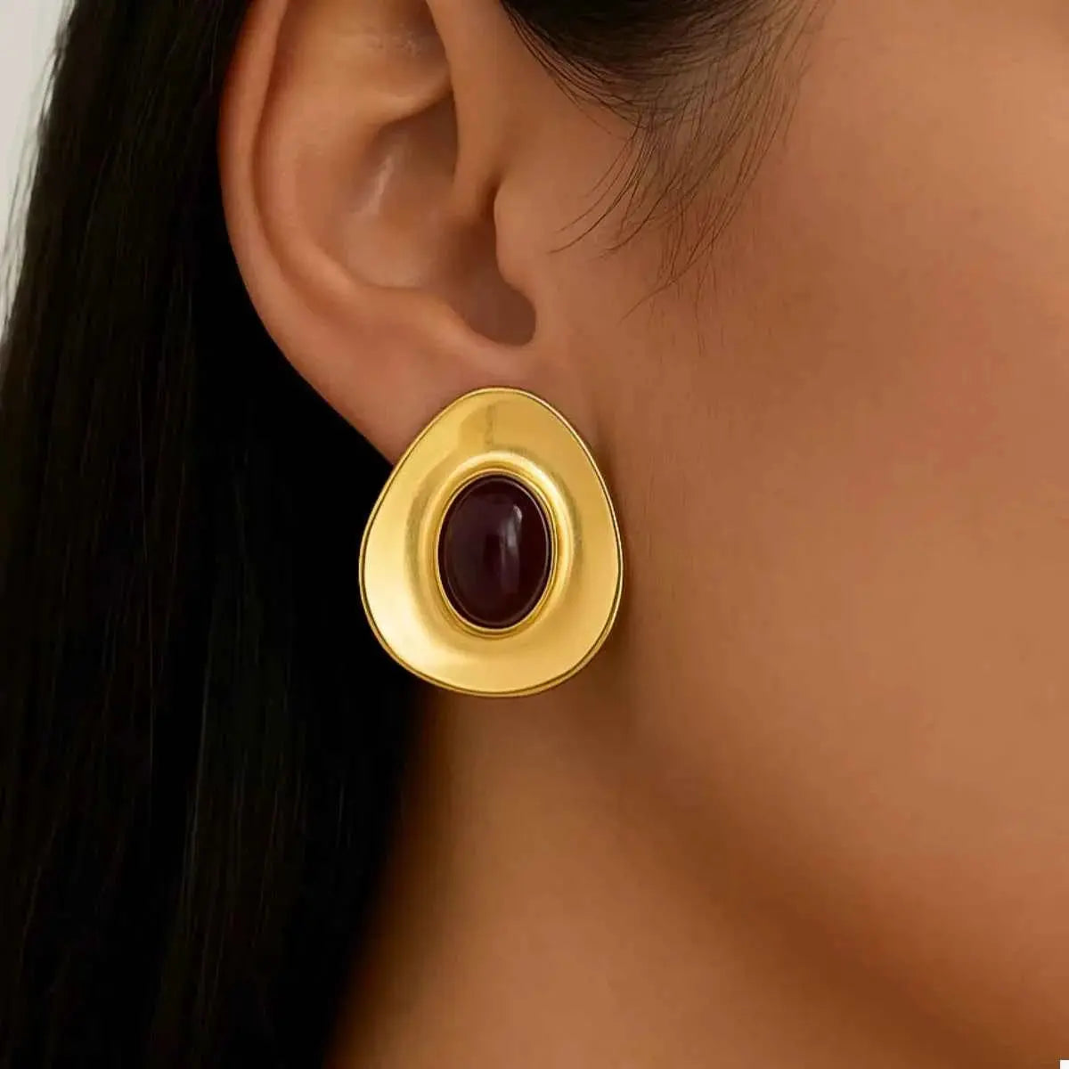 18K Gold-Plated Resin Stud Earrings