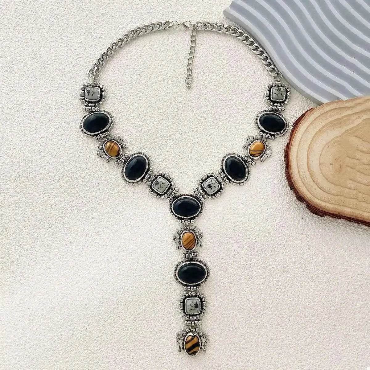 Resin Zinc Alloy Y-Shape Necklace