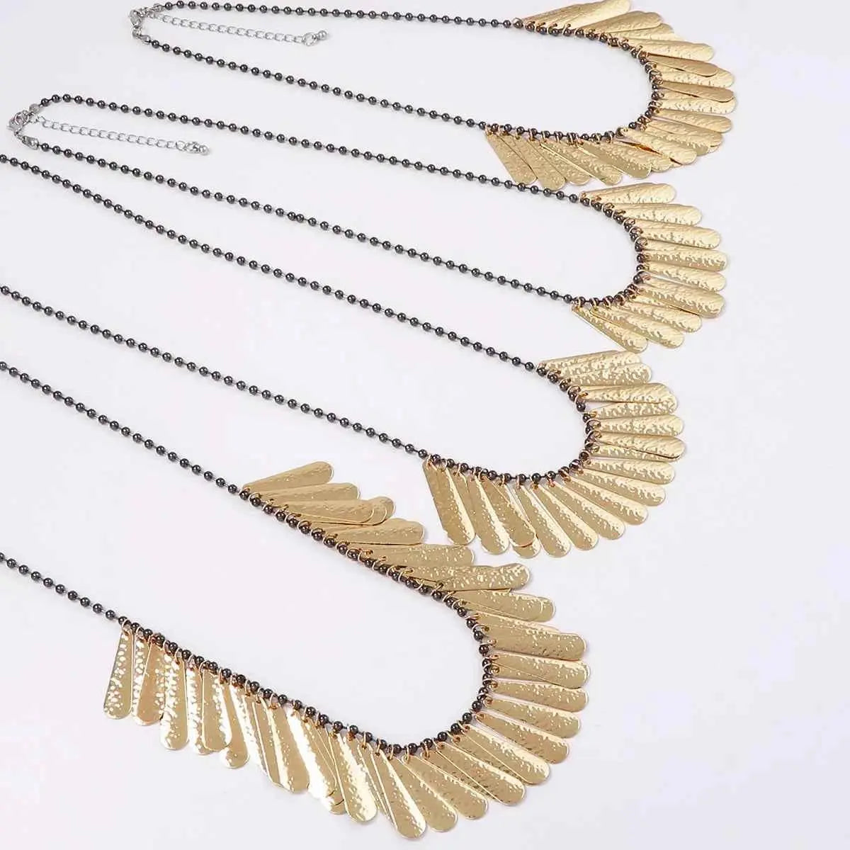 4-Piece 18K Gold-Plated Iron Tassel Necklace