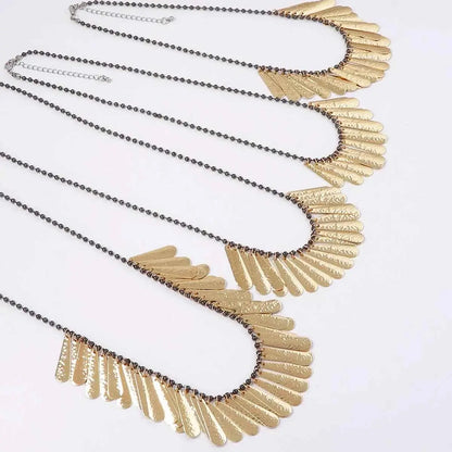 4-Piece 18K Gold-Plated Iron Tassel Necklace