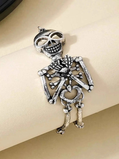 Alloy Skull Necklace and Bracelet Jewelry Set