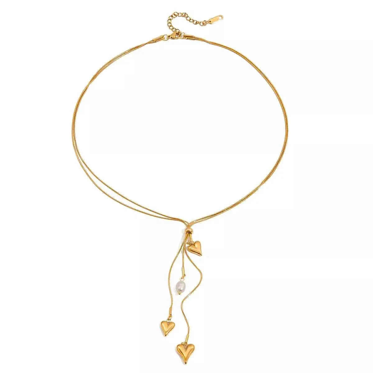 18K Gold-Plated Double Layered Heart Necklace