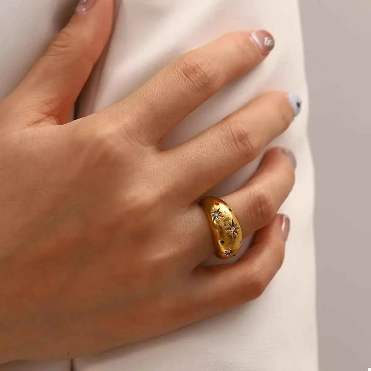 18K Gold-Plated Zircon Ring