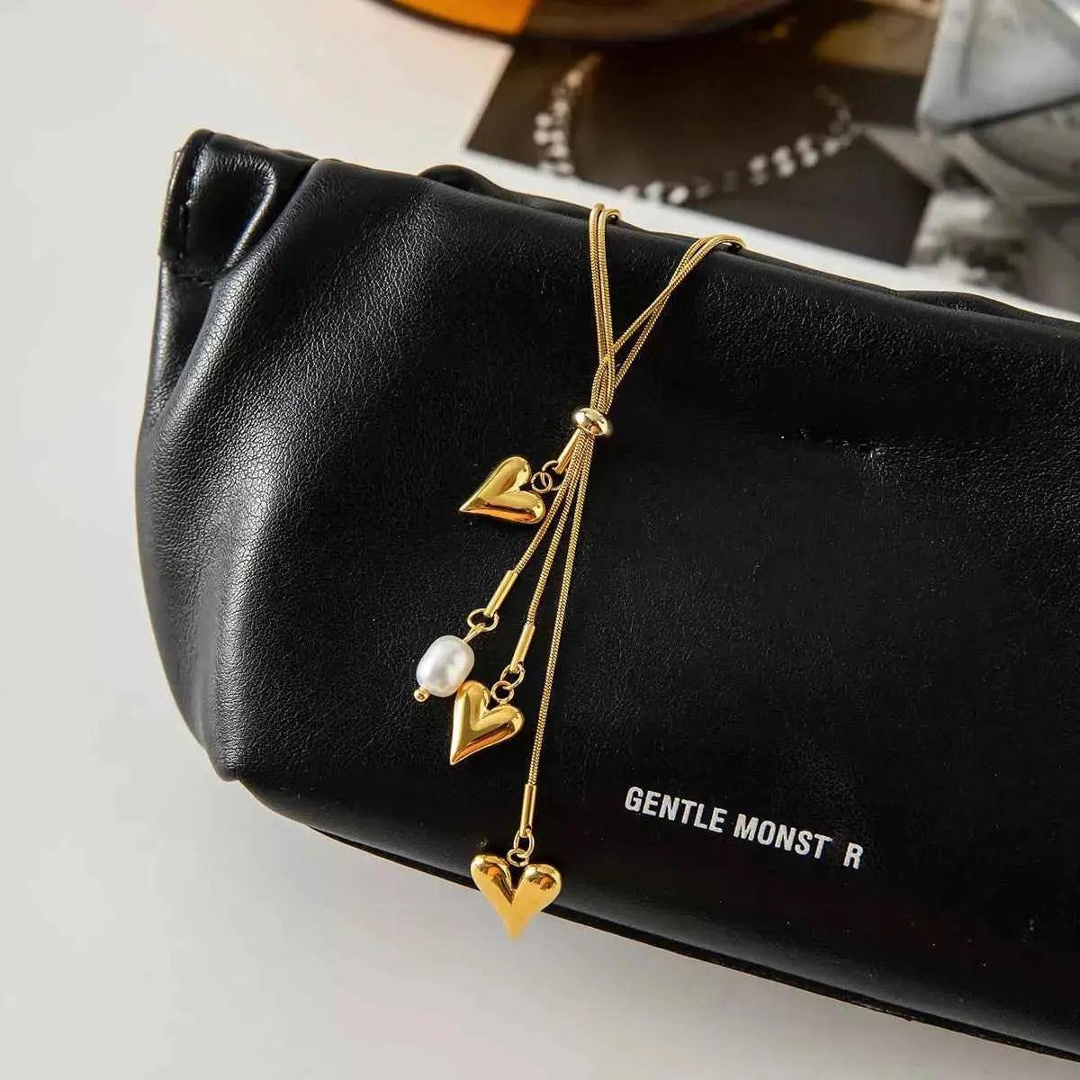 18K Gold-Plated Double Layered Heart Necklace