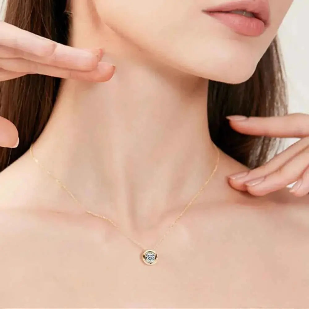1 Carat Moissanite 925 Sterling Silver Necklace
