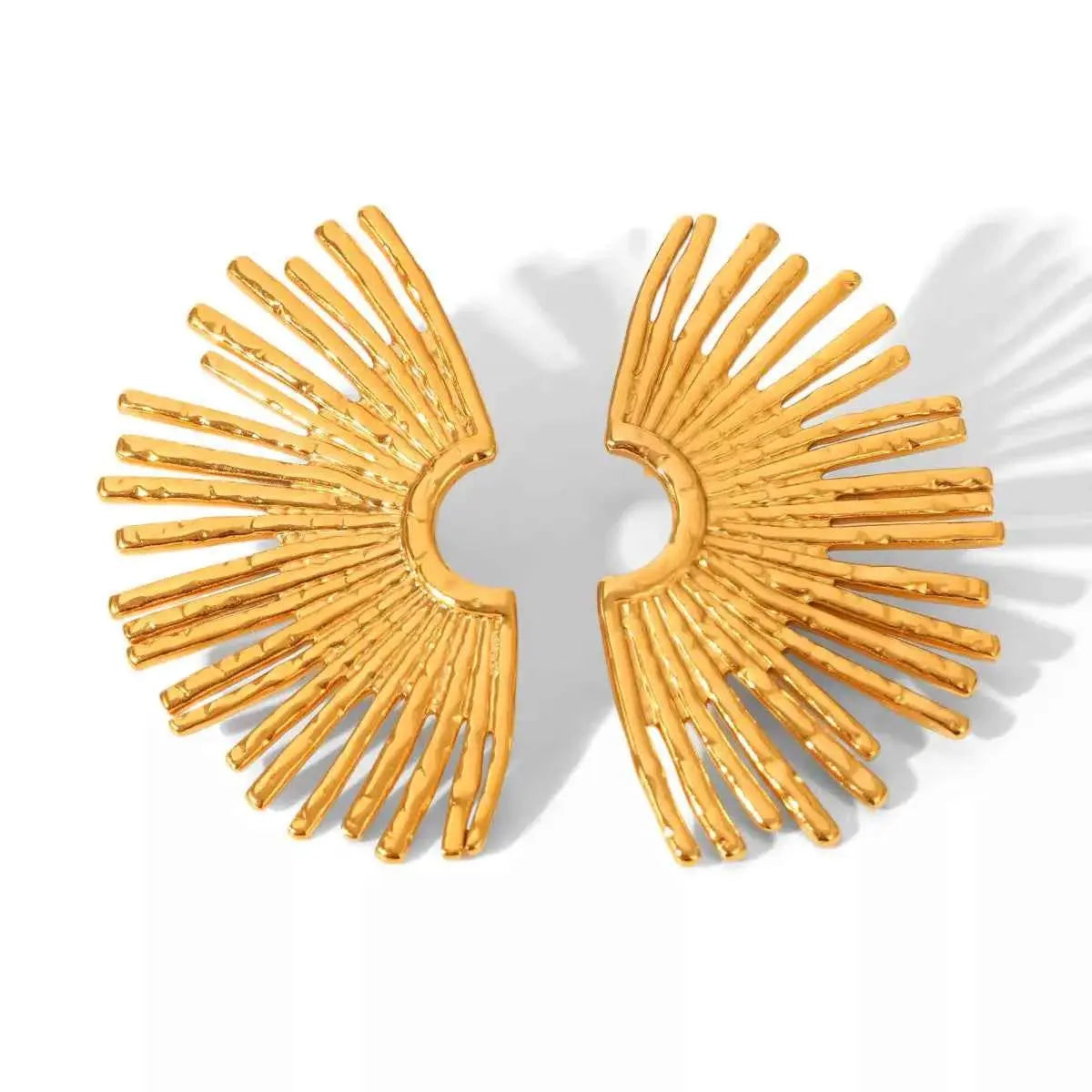 Stainless Steel Fan-Shaped Earrings