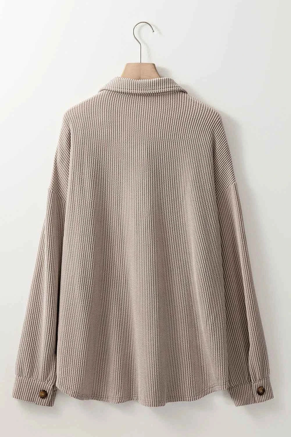 Plus Size Button Up Long Sleeve Jacket