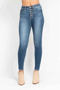 Full Size Plus Size High Rise Skinny Jeans with Button Fly
