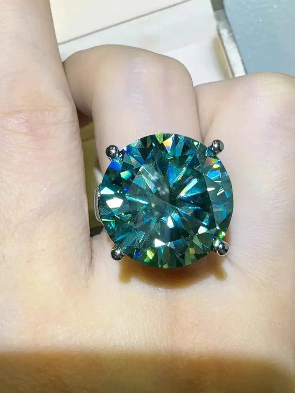 20 Carat Moissanite 925 Sterling Silver Ring