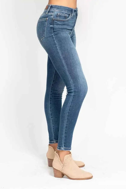 Judy Blue Full Size High Rise Button Fly Skinny Jeans Plus Size