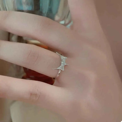 925 Sterling Silver Bat Ring