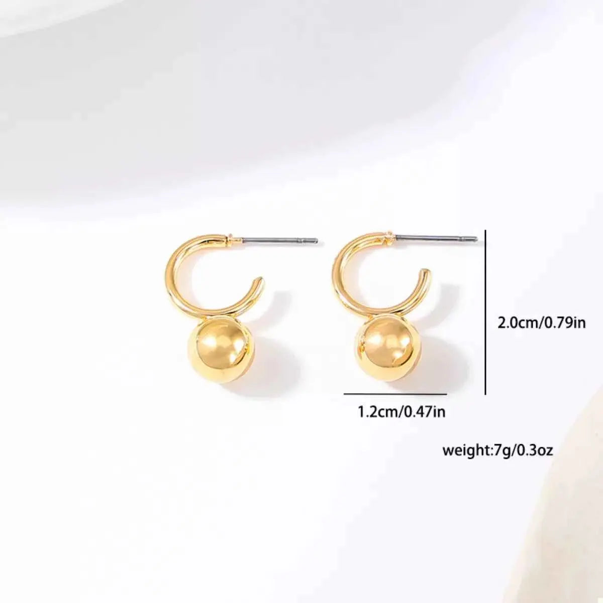 18K Gold-Plated Ball Hoop Earrings
