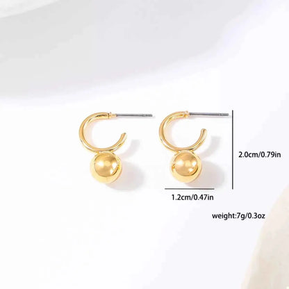 18K Gold-Plated Ball Hoop Earrings