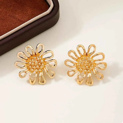 18K Gold-Plated Flower Stud Earrings