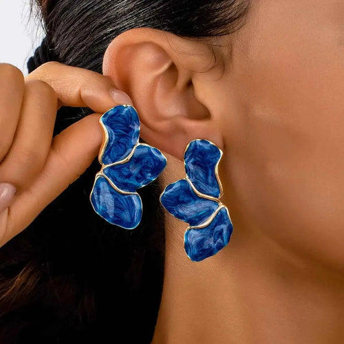 18K Gold-Plated Alloy Resin Drop Earrings