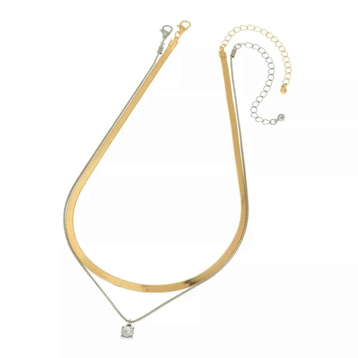 2 Piece Minimalist Design Chain Pendant Necklace