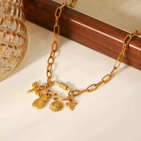18K Gold-Plated Lock Chain Necklace