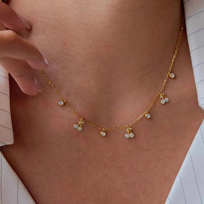 18K Gold-Plated Zircon Cherry Necklace