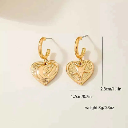 18K Gold-Plated Heart Earrings