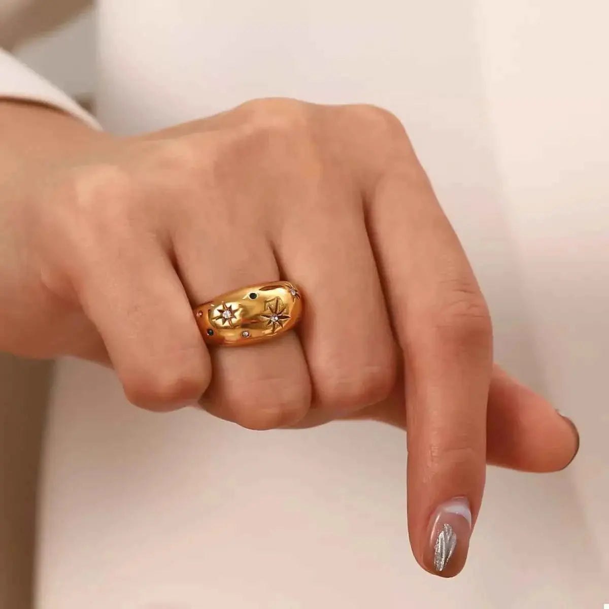 18K Gold-Plated Zircon Ring