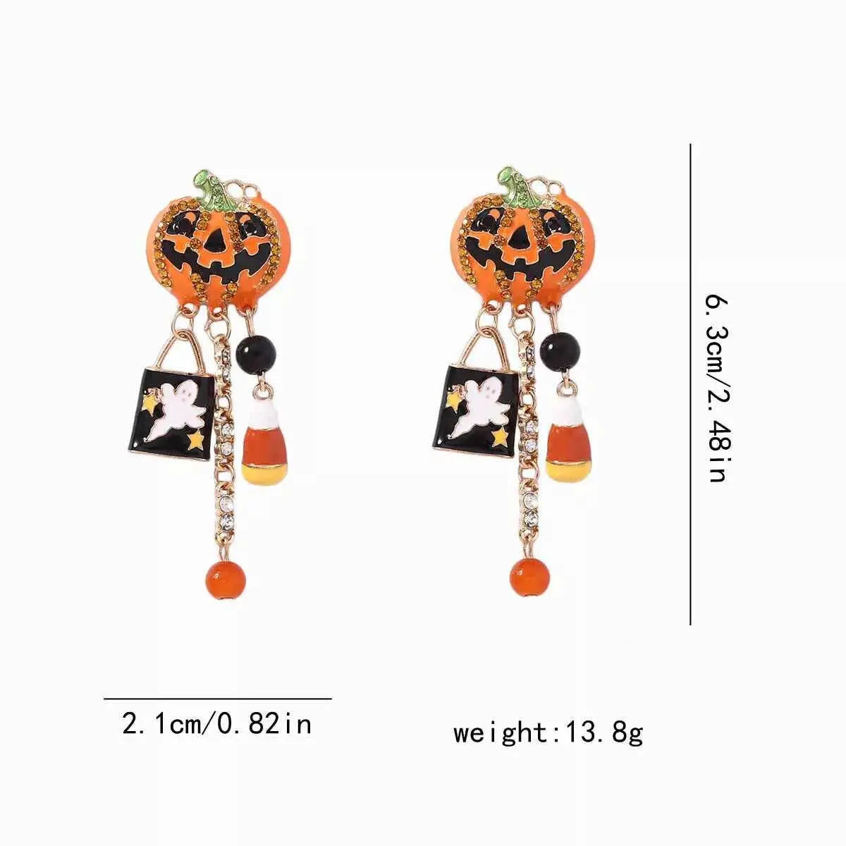 Halloween Pumpkin Ghost Dangle Earrings