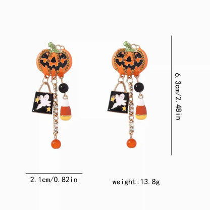 Halloween Pumpkin Ghost Dangle Earrings