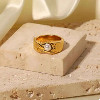 18K Gold-Plated Pearl Ring