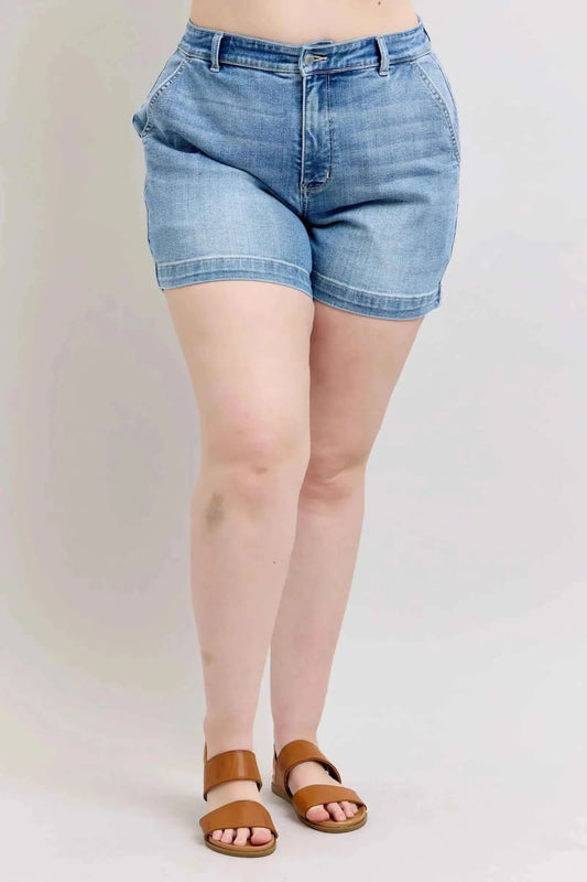 Judy Blue Plus Size High Rise Denim Shorts